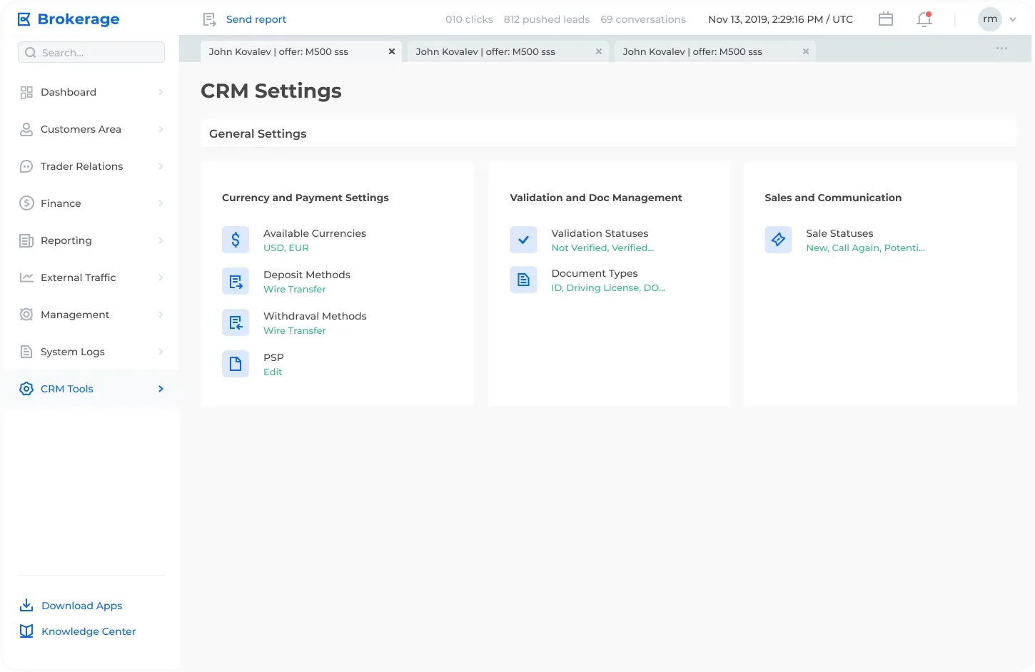 CRM Settings Overview